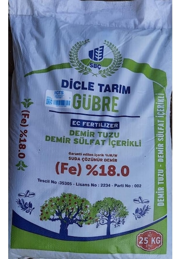 Gübre-Demir Sülfat Içerikli (Kara Boya)-25 KG