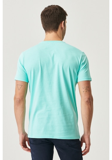 Ac&Co / Altınyıldız Classics Slim Fit Bisiklet Yaka Kısa Kol Pamuklu Erkek Tişört Turkuaz Ac&Co / Altınyıldız Classics Slim Fit Bisiklet Yaka Kısa Kol Pamuklu Erkek Tişört Turkuaz