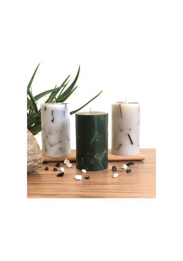 Tabsecret Candle Parçacık Tasarımlı Aromalı 3Lü Mum Seti