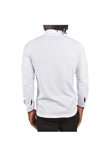 Deepsea Erkek Beyaz Fitilli Uzun Kollu Gömlek 2500805 Beyaz