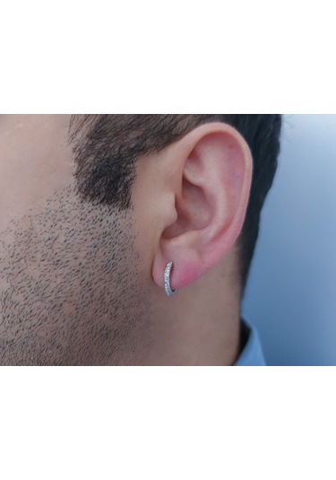 Sirius Pırlanta Taşlı Halka Erkek Küpesi  0805E0025