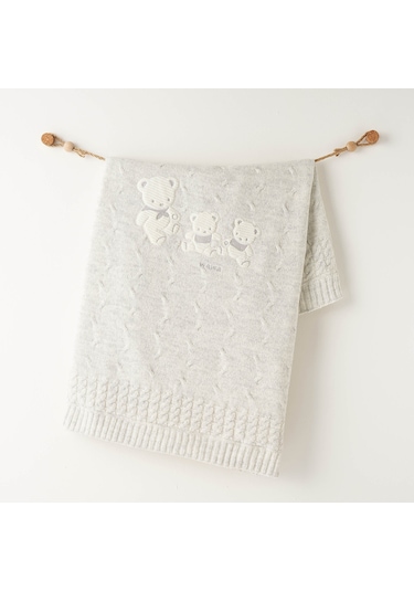 Andywawa Kız Bebek Triko Battaniye - Andywawa - Gri - 0-6 Ay - Ac26341-gri-0-6 Ay Gri