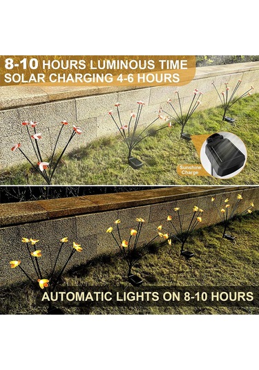 Dianziye Güneş Enerjili Zeytin Arısı Dalgalanır Bahçe Işığı - 6 Led Islak Işık - Serin Ve Romantik Bahçe Dekorasyonu - 1 Adet - Ip65 Su Geçirmez Diğer