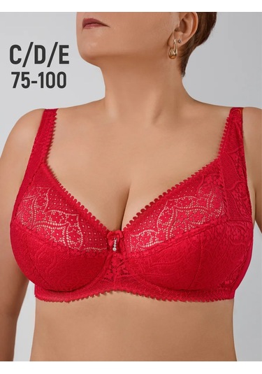 Diorella Fashion Dantel Sütyen Büyük Beden 402356617 Kırmızı