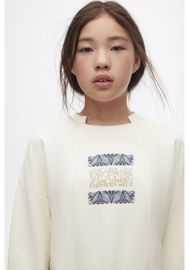 Nk Kids Love 37303 Kız Çocuk Sweatshirt Ekru