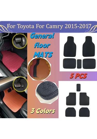 Xuweiwei 5 Parça Toyota Camry 2015-2017 Universal Araç Paspası Siyah Kaymaz Dayanıklı