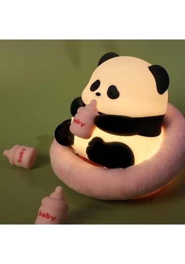 Opulentliving Sevimli Panda Sensörlü Gece Lambası - Siyah&beyaz, 1200mah, 98x102x104mm Diğer