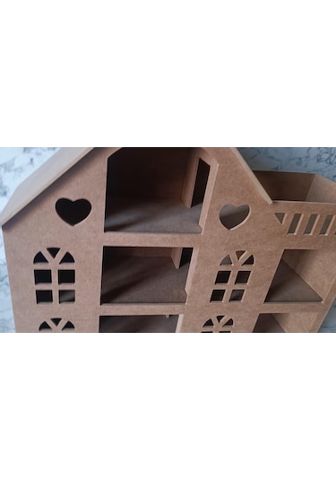 Hobi Adn Oyuncak Ev 3 Katlı Windows Penceri Model Ahşap Mdf Ham El Yapım