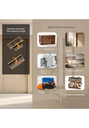 Chenkestoreone 6 Adet Mat Siyah Deliksiz Montaj Dayanıklı Kapı Menteşesi Siyah