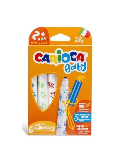 Carioca Jumbo Bebek Süper Yıkanabilir Keçeli Boya Kalemi 6 Lı