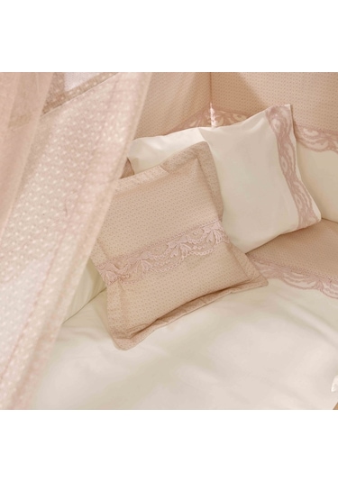 Meltem Kids Mondo Sallanır Ahşap Anne Yanı Beşik - 60x120 CM (Naturel-Pembe) Pembe