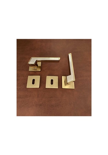 Albatros Gold Kare Rozetli Oda Kapı Kolu Koldoor 4 Takım