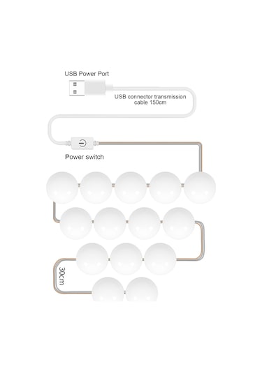 Vkemall Led Makyaj Aynası Ampulü Ayna Ön Işığı Usb Makyaj Işığı Üç Renkli Karartmalı Ayn