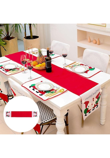 Suntek Noel Tatili Partisi Nakış Masa Amerikan Servisi Runner