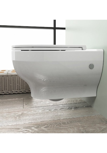 İtalyan Isvea Soluzione Xı Kanalsız Asma Klozet - Sessiz Kapak Yavaş Kapanan Kapak