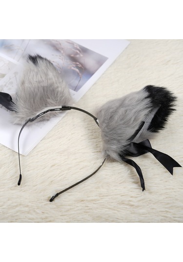 Yifomall Şık Tilki Kulaklı Saç Aksesuarı: 2 Farklı Stil İçin Peluş Kulaklar Ve Siyah Bant Seti 12cm X 9cm