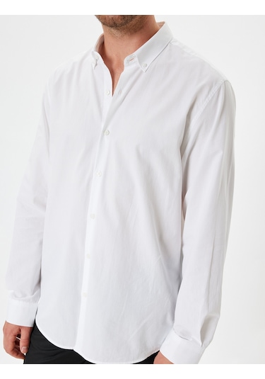 Koton Slim Fit Gömlek Uzun Kollu Pamuklu Beyaz 5wam60063hw Beyaz