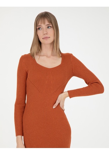 Pierre Cardin Kadın Kiremit Elbise Triko 50280230-vr031 Kiremit