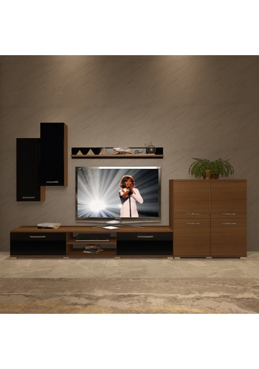 Decoraktiv Eko 6 Mdf Dvd Tv Ünitesi Tv Sehpası Ceviz - Siyah