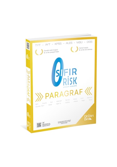 TYT Paragraf Sıfır Risk Soru Bankası -  Üç Dört Beş Yayınları