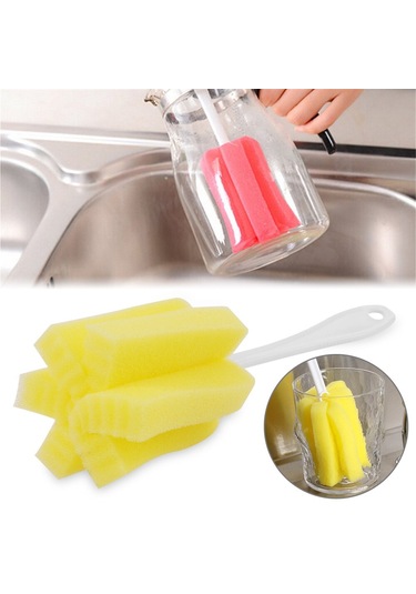 Eğlenceli Canlı Kullanışlı Bardak Plastik Besleme Memesi Temizleyici Sünger Biberon Fırçası Temizleme Aracı Şarap Bardağı Şişesi Kahve Cam Bardak