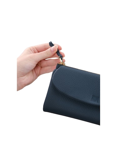 Mft Leather Hakiki Deri Kadın Cüzdan Beauty 3467 Flother Mat Lacivert
