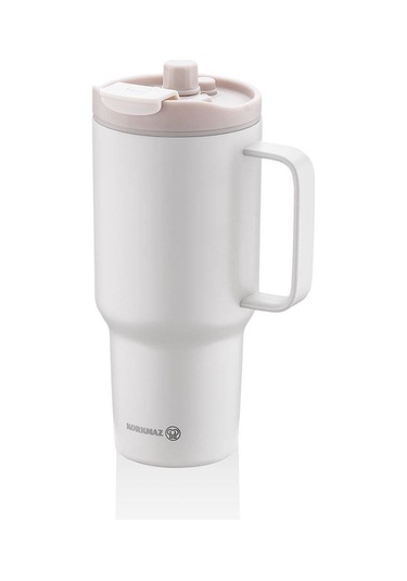 Korkmaz A5577-2 Freedom 1 Litre Bej Pipetli Bardak Termos Pembe