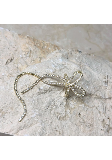 Fiyonk Taşlı Gold Earcuff Gold
