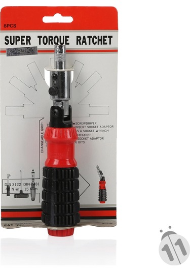 8 Parça Mafsallı Tornavida Bits Set CrV Tam Profesyonel