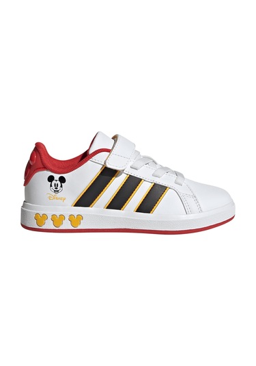 Adidas Adi Das Grand Court Mickey Whtcblackbogold Unisex Çocuk Beyaz Günlük Ayakkabı 31365 Beyaz