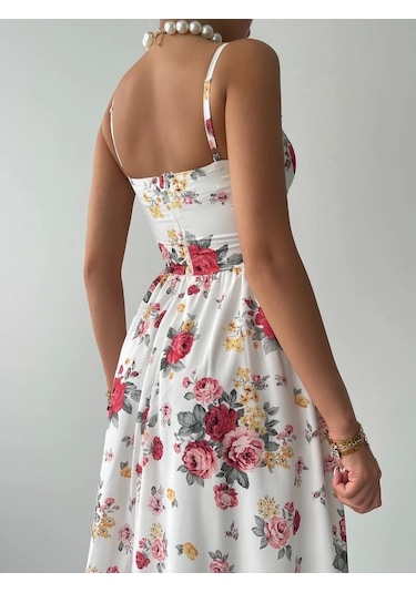 Venota Midi Elbise Beyaz