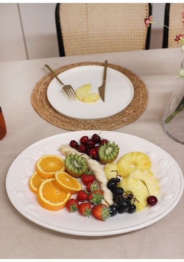 The Mia Grande Servis Tabağı Beyaz 40 Cm