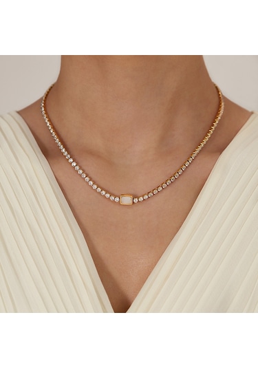 Sones Opk Gx2441 Kişiselleştirilmiş Paslanmaz Çelik Elmaslı Kolye Altın