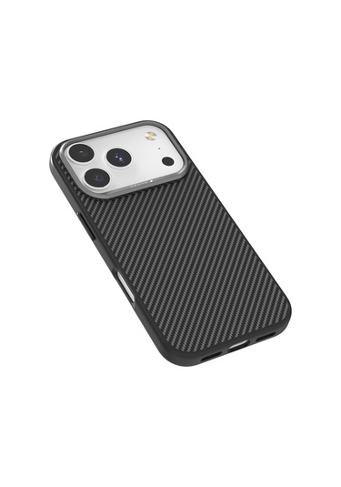 Iphone Uyumlu 17 Pro Max Kılıf M-safe Şarjlı 600d Metal Kamera Çerçeveli Raptic Aramid Fiber Serisi Siyah