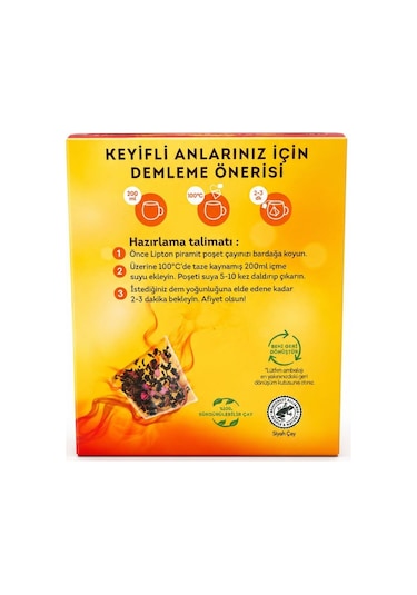 Lipton Kırmızı Meyve Rüyası Çilek Aromalı Piramit Poşet Çay 15'li