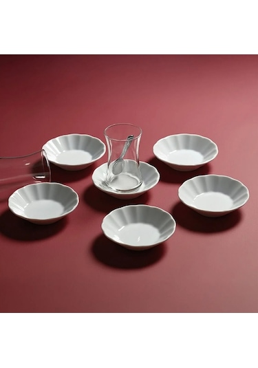 Güral Porselen Acem Beyaz 6'lı Çay Tabağı 10 cm AC10CT00