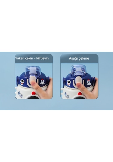 Açık Çelik Astronot Çocuklar Bardağı - Pembe