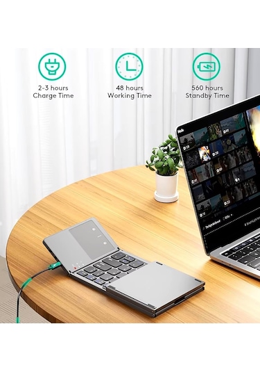 Dokunmatik Yüzey Fare İle Asus Ze552kl İle Uyumlu İnce Katlanabilir Kablosuz Klavye