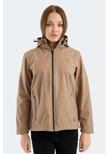 Slazenger Heat Control Kadın Çıkarılabilir Kapüşonlu Bej Mont & Kaban Bej