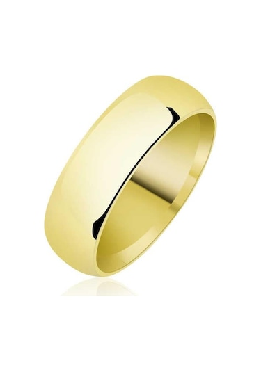 6 Mm Düz Bombeli Gold Gümüş Alyans-202273 Çok Renkli