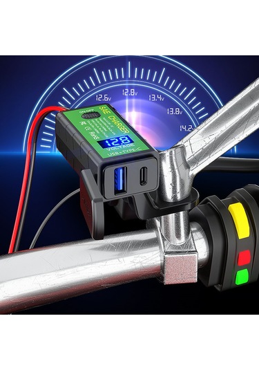 Honmex Motosiklet Usb Şarj Cihazı 12-24v, 4.8a Çift Port, Voltaj Tespiti, Su Geçirmez, Sae Bağlantı, Akıllı Koruma