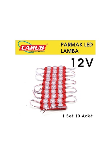 Camlı Soft Parmak Lamba Seti 10 Adet Kırmızı 12V BR0409930