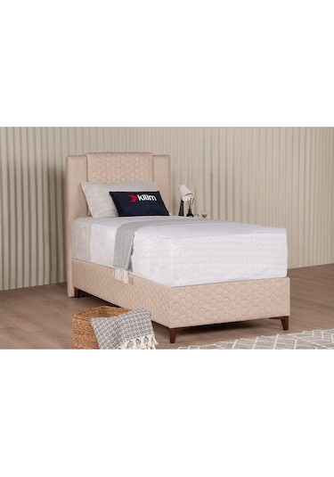 Kilim Mobilya Ortopedia Set ( Sandıklı Baza + Başlık + Yatak ) 100x200 Krem