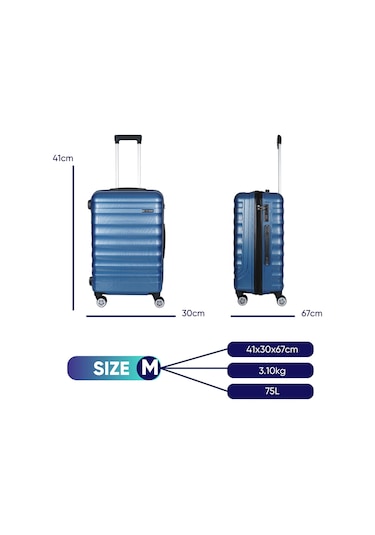 Vegmann Delphin Mavi Orta Boy Valiz Mavi