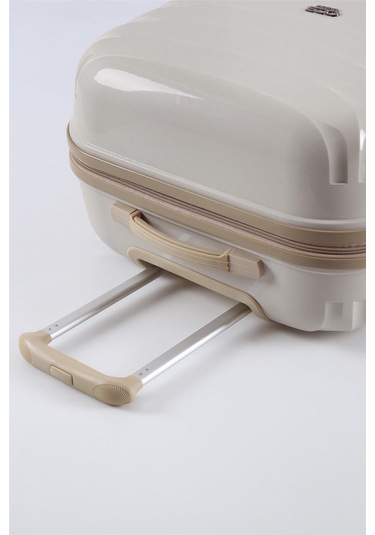 Ççs 5263 Polipropilen Battal Boy Valiz Beyaz-bej