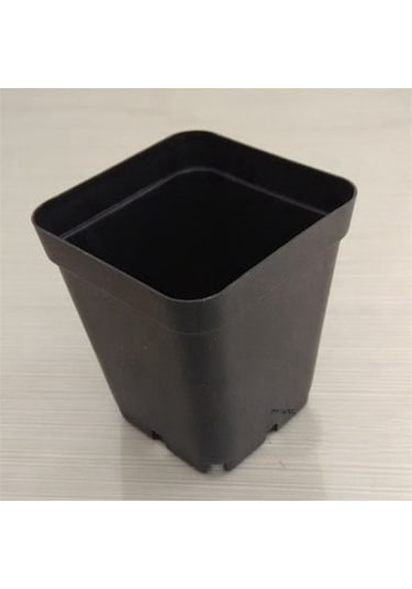 100 Adet Bitki Tek Kullanımlık Çiçek Saksısı Küçük Siyah Kare Kesme Fide Plastik Kare Saksı