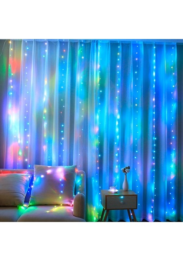 Sones 3m X 1m 100 Led Rgb 16 Renk Değiştiren Bakır Tel Perde Işık Dizisi