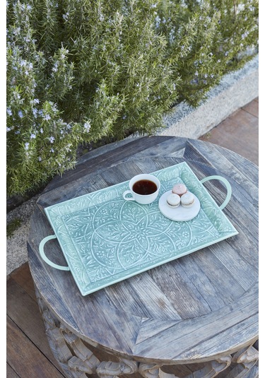 Karaca Home Donna Dekoratif Tepsi Su Yeşili 45 Cm