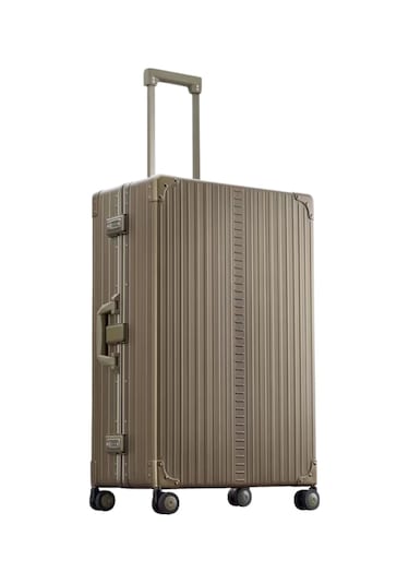 Aleon 4 Tekerlekli Lüks Alüminyum Valiz,77 Cm Bronz Bavul Bavul & Valiz