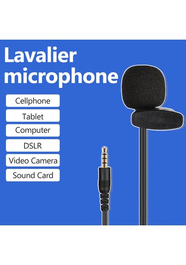 Lemestar "mini Klips Mikrofon: 3 Metre Kablo İle Canlı Yayın Ve Kayıt İçin 3.5mm Jaklı"